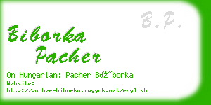biborka pacher business card